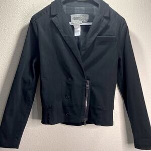 NWT I’OGAN Women Black Cropped Moto Blazer/Jacket from Barney’s New York Size XS